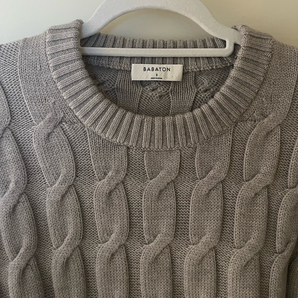 Babaton Cropped Glory Sweater Grey